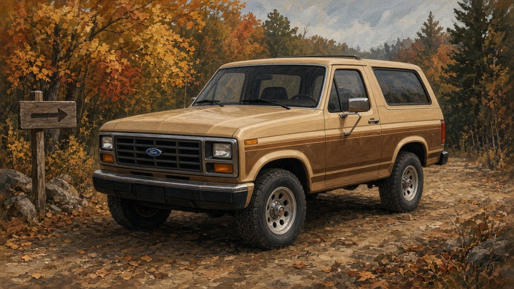 AI-generated illustration of a 1985 Ford Bronco