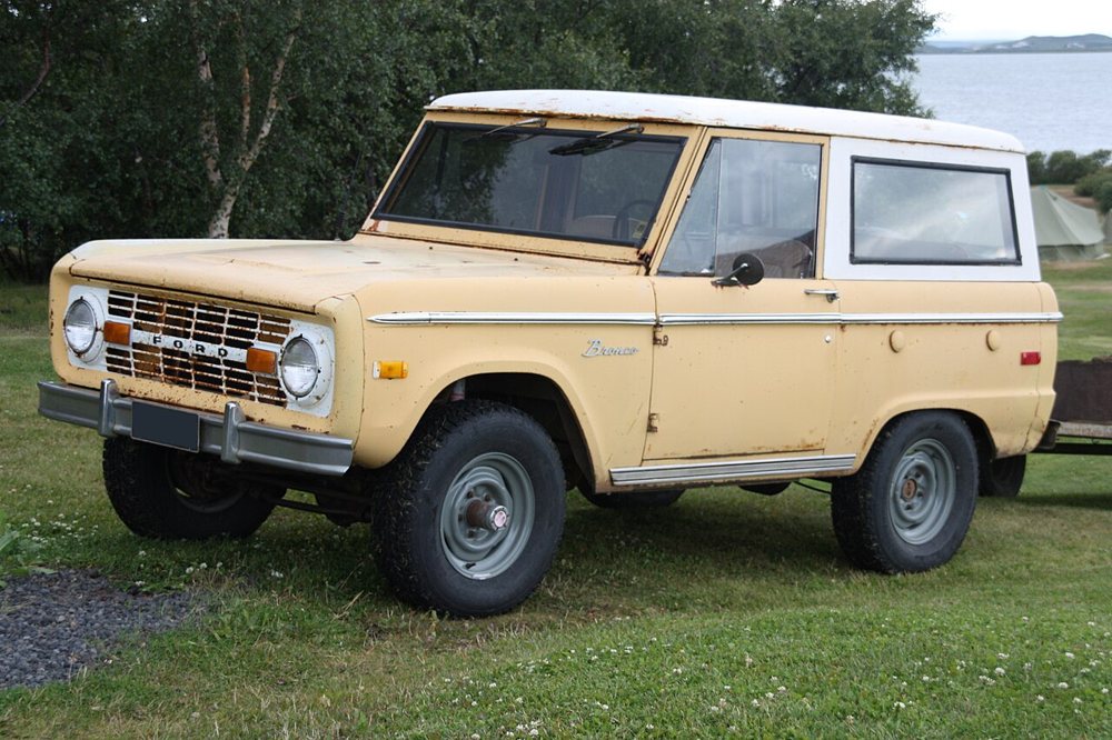 First-generation Ford Bronco in Reykjahlid, Iceland